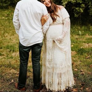 Boho Crochet Lace Maxi Dress